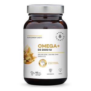 AURA HERBALS Omega+ Vitamine D3 2000 IE (60 softgelcapsules) - Nuvalia
