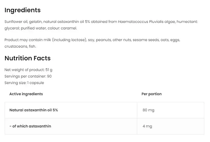Astaxanthin Forte – 90 caps - Afbeelding 2