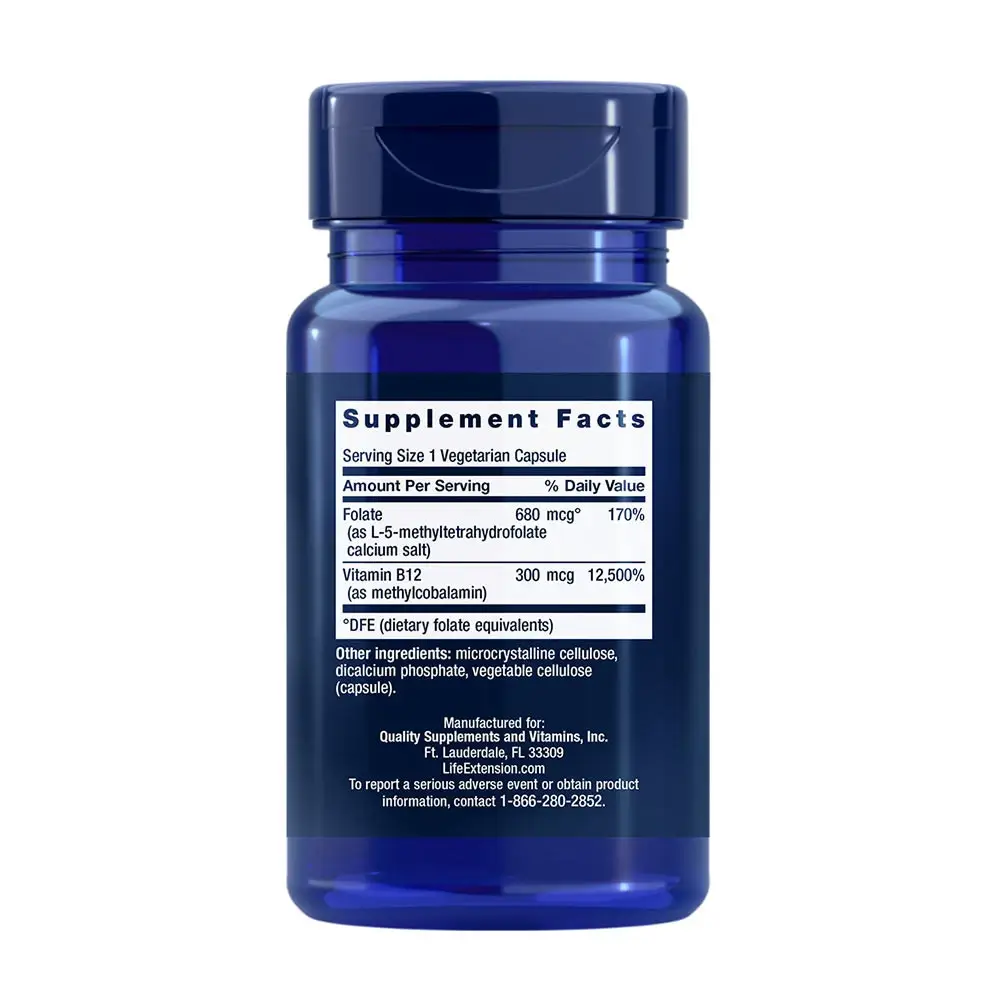 BioActive Folate & Vitamin B12 – 90 vcaps - Afbeelding 2
