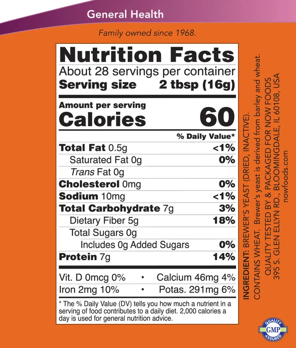 Brewer's Yeast Powder - NOW Foods - 454g - Afbeelding 2