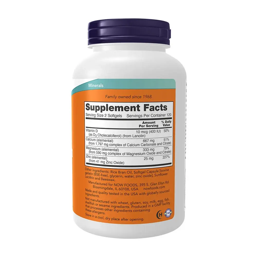 Calcium & Magnesium met Vit D en Zink – 240 softgels - Afbeelding 2