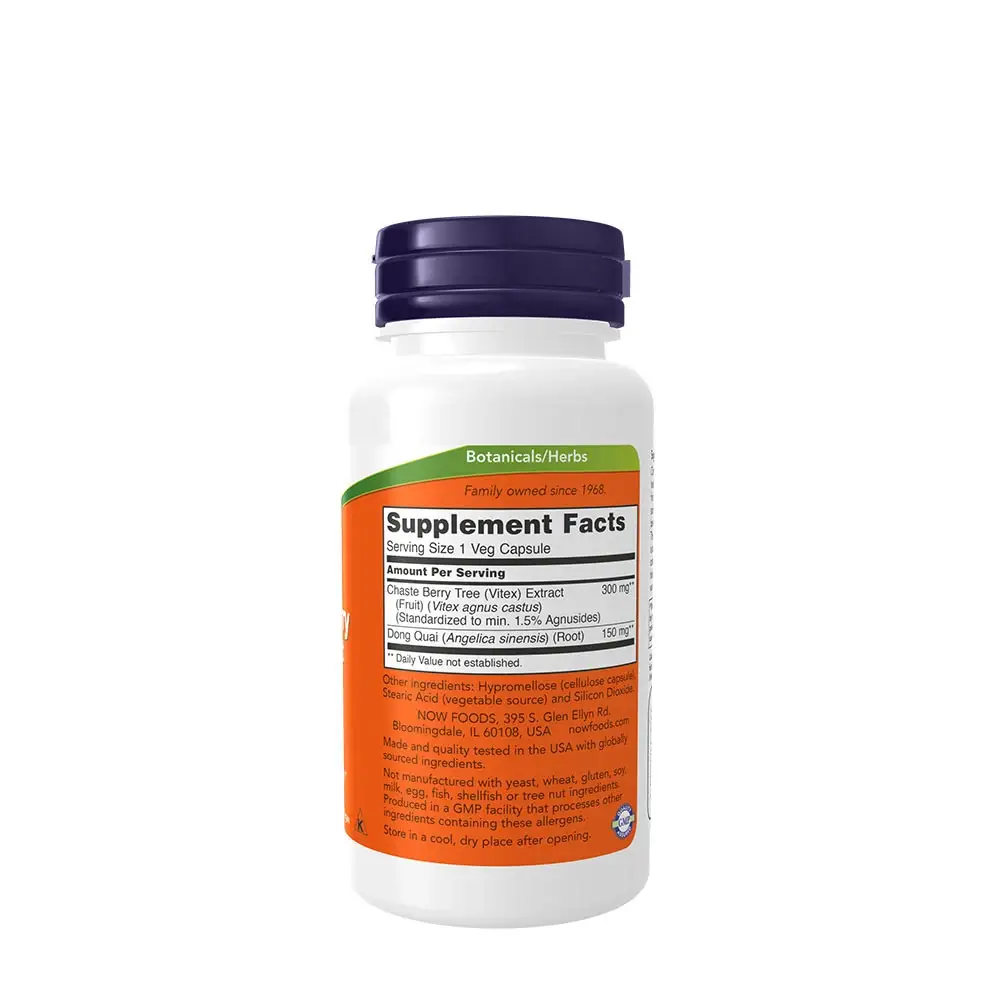 Chaste Berry Vitex Extract 300 mg - NOW Foods - 90 Veg Capsules - Afbeelding 2