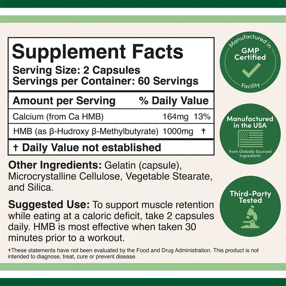 Double Wood Supplements HMB (120 Capsules) - Afbeelding 2