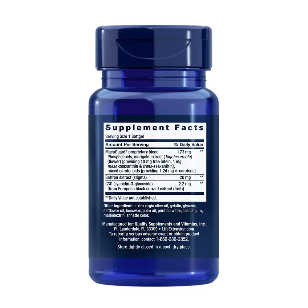 MacuGuard Ocular Support with Saffron – 60 softgels - Afbeelding 2