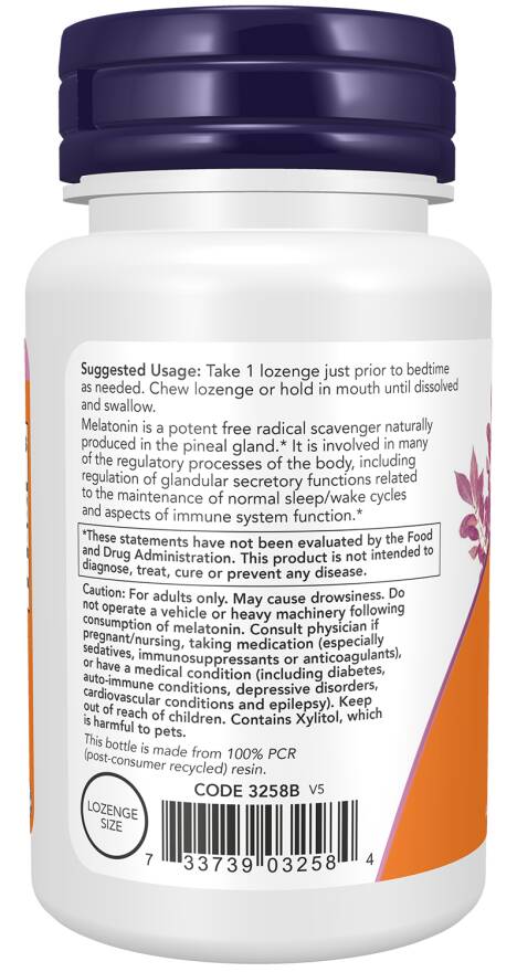 Melatonin Chewable, 3mg - 180 lozenges - Afbeelding 3