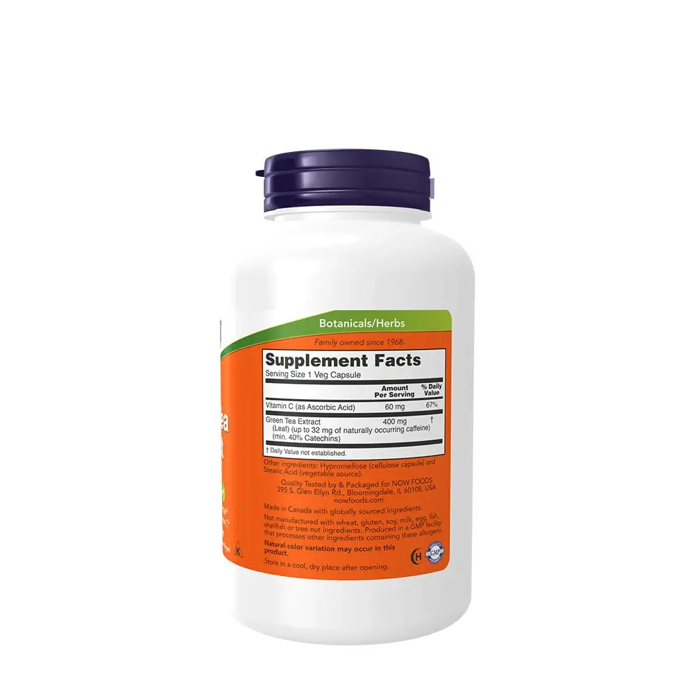 NOW Green Tea Extract 400 mg (250 Veg Capsules) - Afbeelding 2
