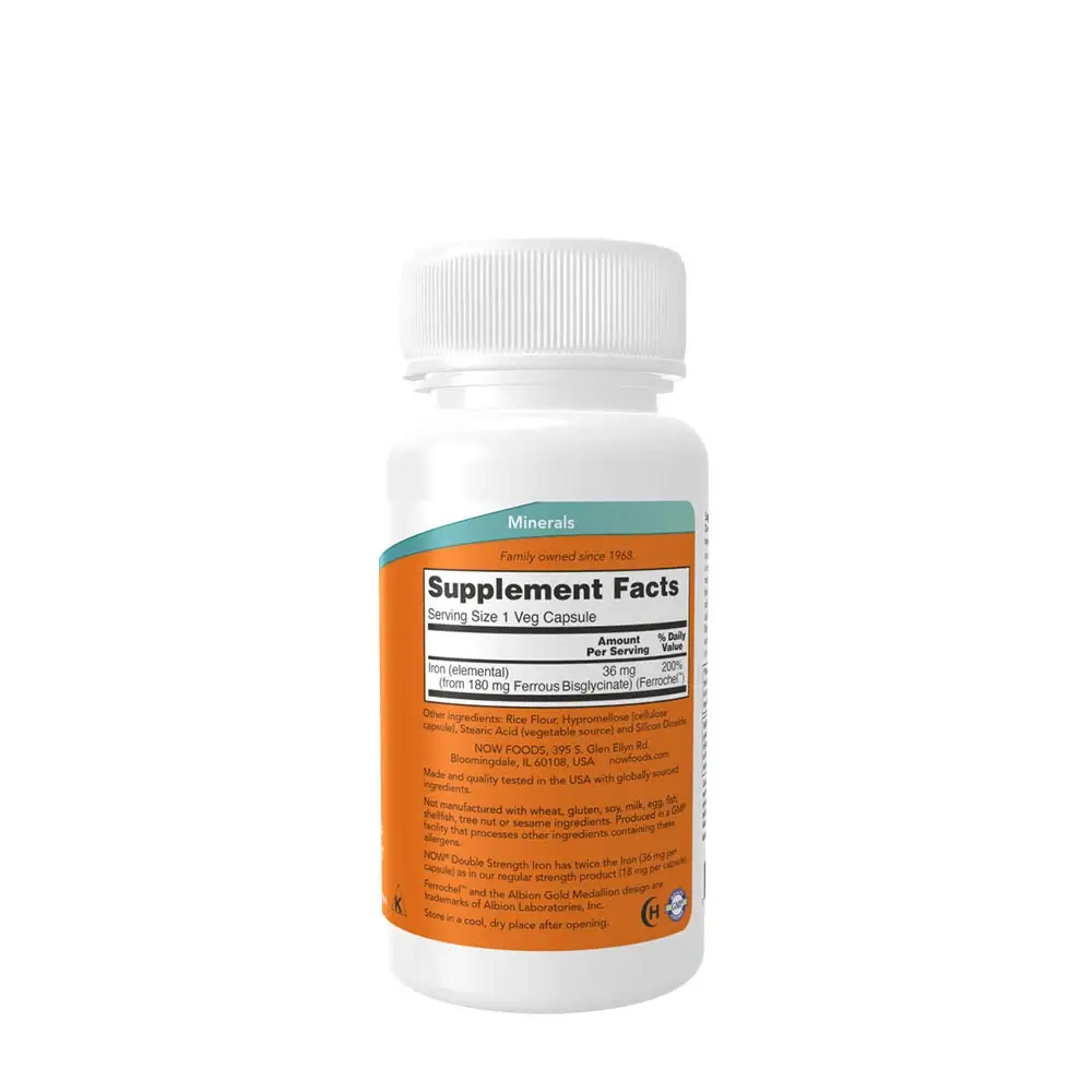 NOW Iron 36 mg Ferrochel® (90 Capsules) - Afbeelding 2