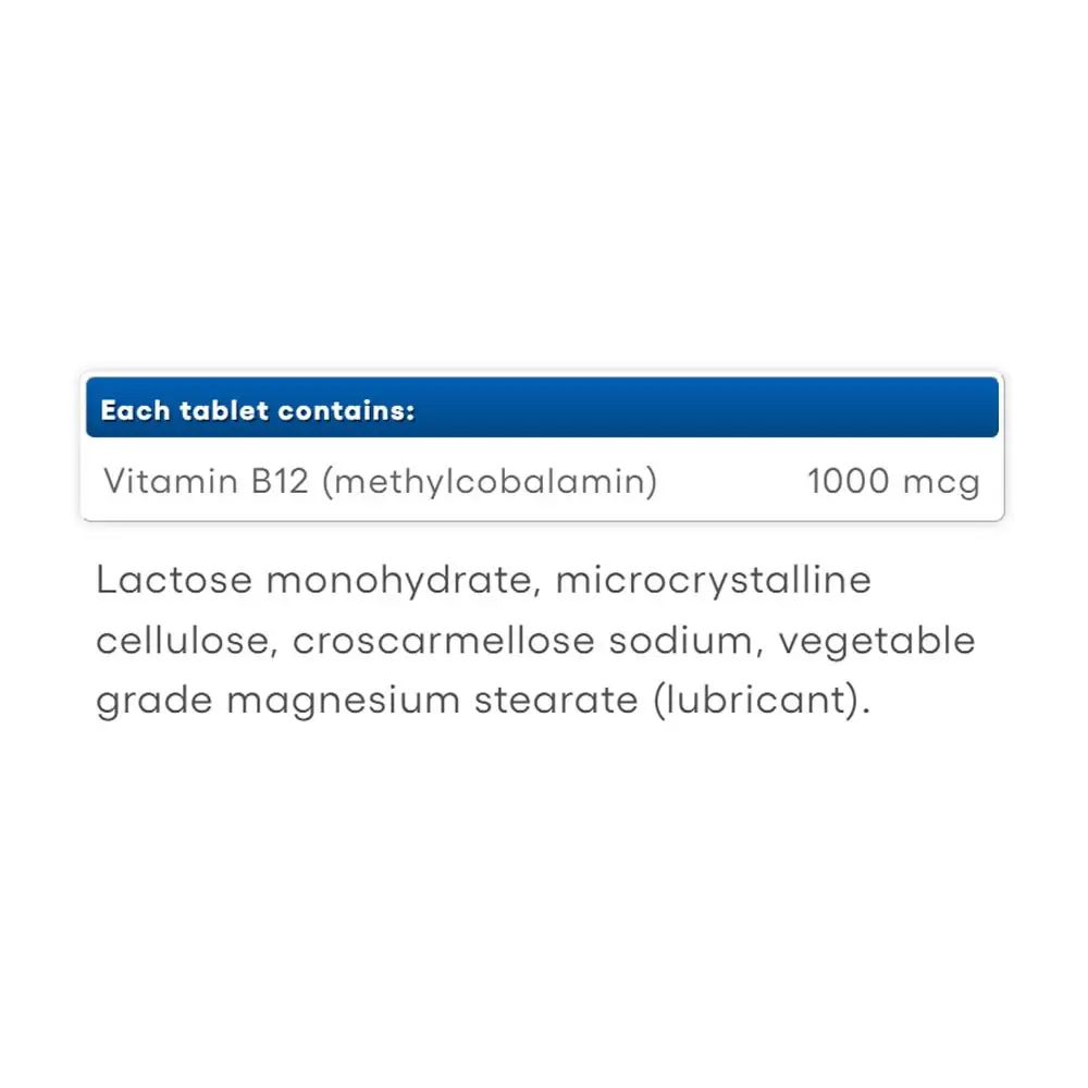 Natural Factors B12 Methylcobalamin 1000 mcg (90 Tabletten) - Afbeelding 2