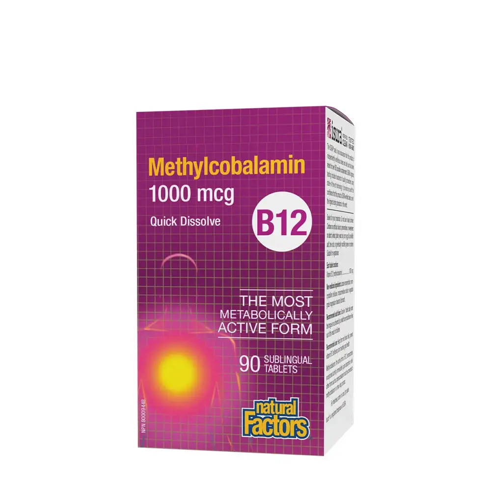 Natural Factors B12 Methylcobalamine 1000 mcg (90 tabletten) - Nuvalia
