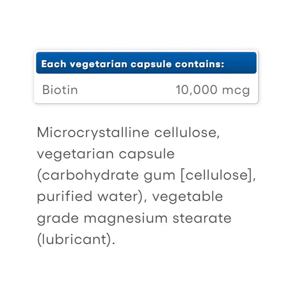 Natural Factors Biotin Extra Strength 10.000 mcg (60 Capsules) - Afbeelding 4