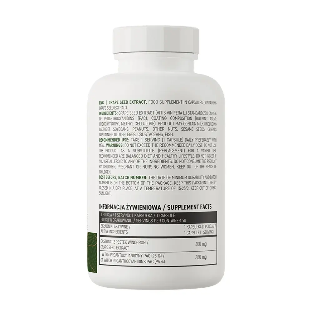 Ostrovit Grape Seed Extract Vege (90 Capsules) - Afbeelding 2