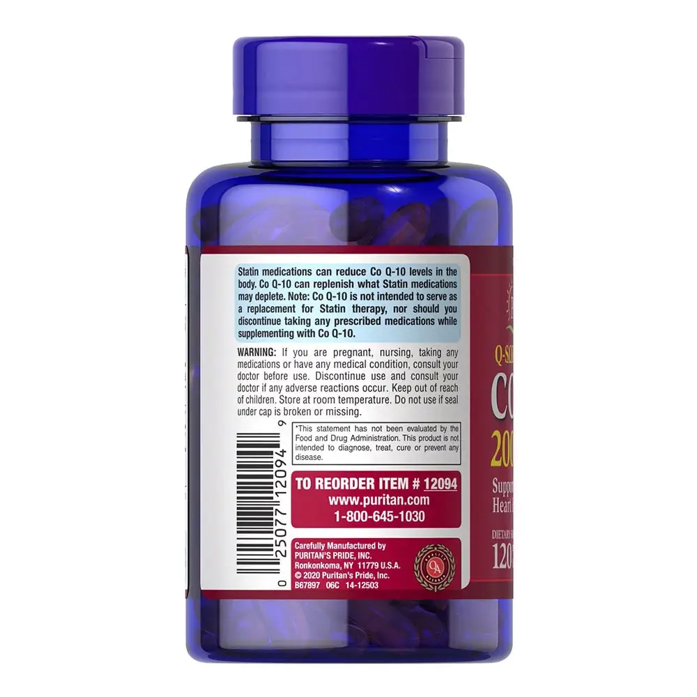 Puritan's Pride CO Q-10 200 mg (120 Softgels) - Afbeelding 5