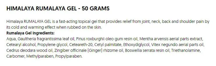 Rumalaya Gel – 50g - Afbeelding 2