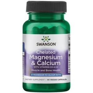 SWANSON Albion Magnesium- en calciumchelaat met D-3 en K-2 - Nuvalia