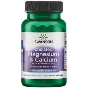 SWANSON Albion Magnesium- en calciumchelaat met D-3 en K-2 - Nuvalia
