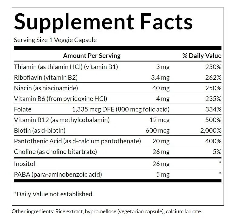 SWANSON Daily B-complex 100kaps - Afbeelding 6