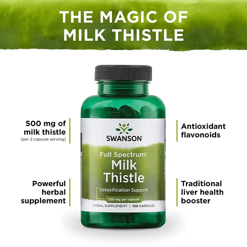 SWANSON FS Milk Thistle 500mg 100 kaps - Afbeelding 4