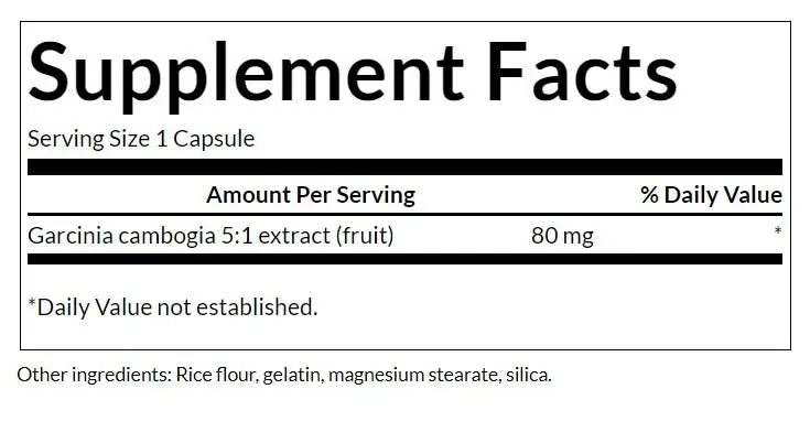 SWANSON Garcinia Cambogia extract 60 capsules - Afbeelding 3