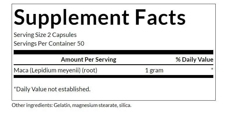 SWANSON Maca 500mg - 100 caps - Afbeelding 3