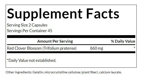 SWANSON Red Clover 430mg 90kaps - Afbeelding 3