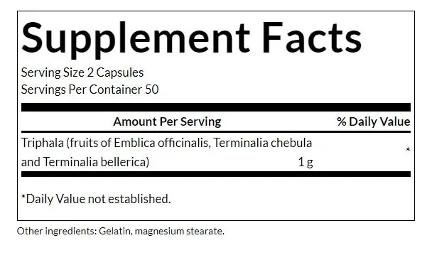 SWANSON Triphala 500mg - 100 caps - Afbeelding 3