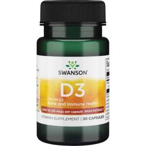 SWANSON Vitamine D-3 1000 IE 30 capsules - Nuvalia