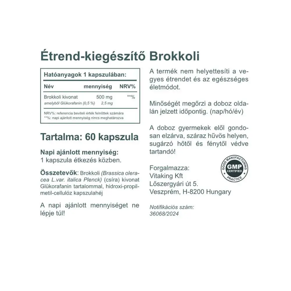 Vitaking Sulforaphane From Broccoli 400 mcg (60 Veg Capsules) - Afbeelding 2