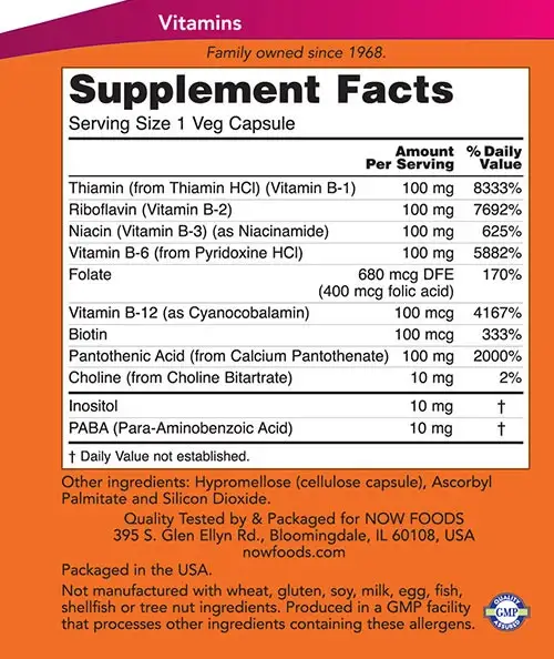 Vitamin B-100 – 250 vcaps - Afbeelding 2