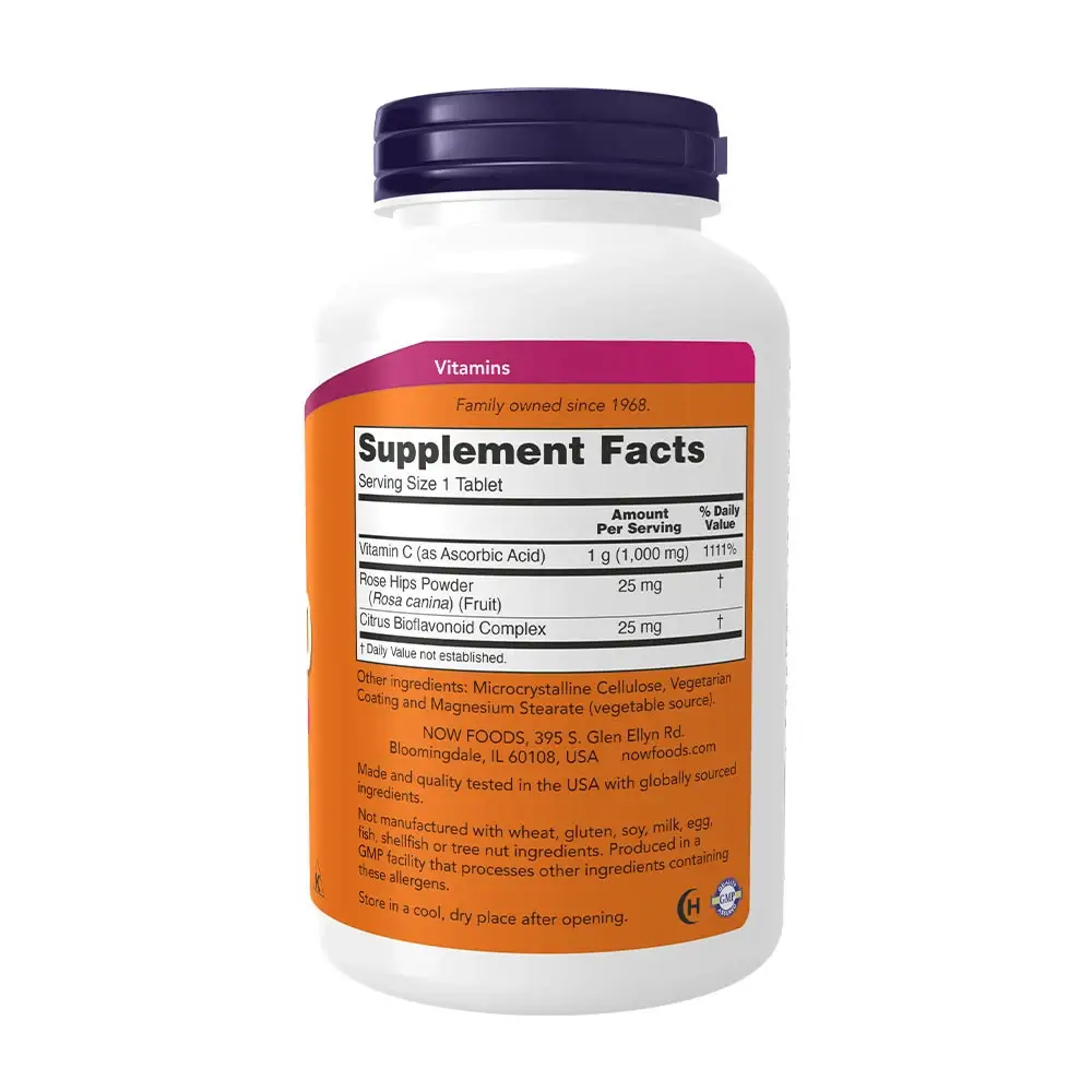 Vitamine C-1000 met Rozenbottels & Bioflavonoïden – 250 tabletten - Afbeelding 2